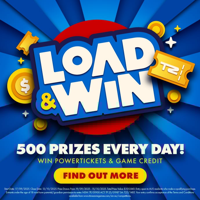 Load & Win prizes at Timezone