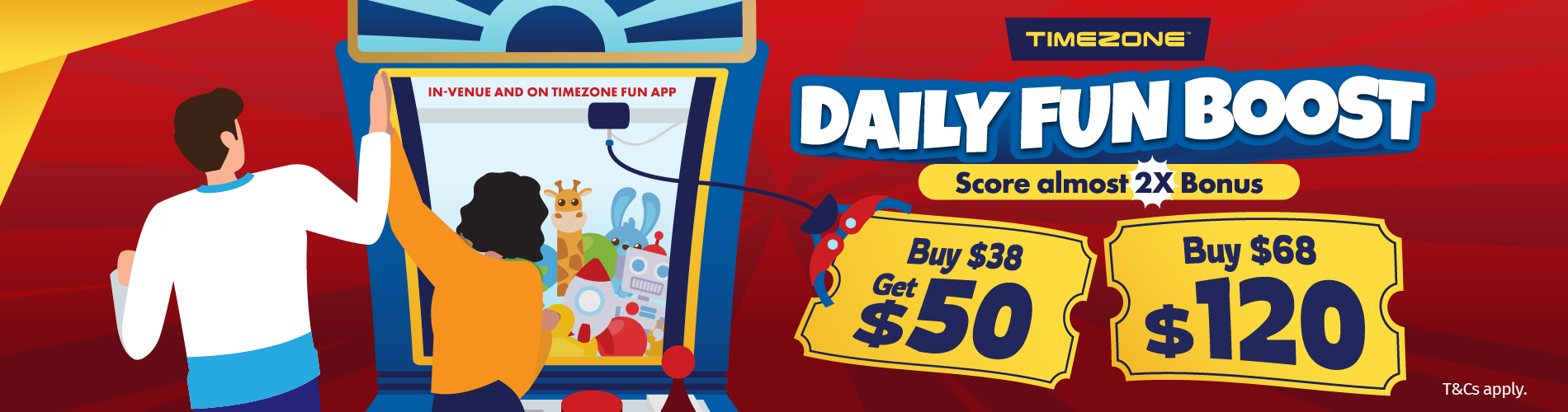 Daily Fun Boost, Score almost 2X Bonus!